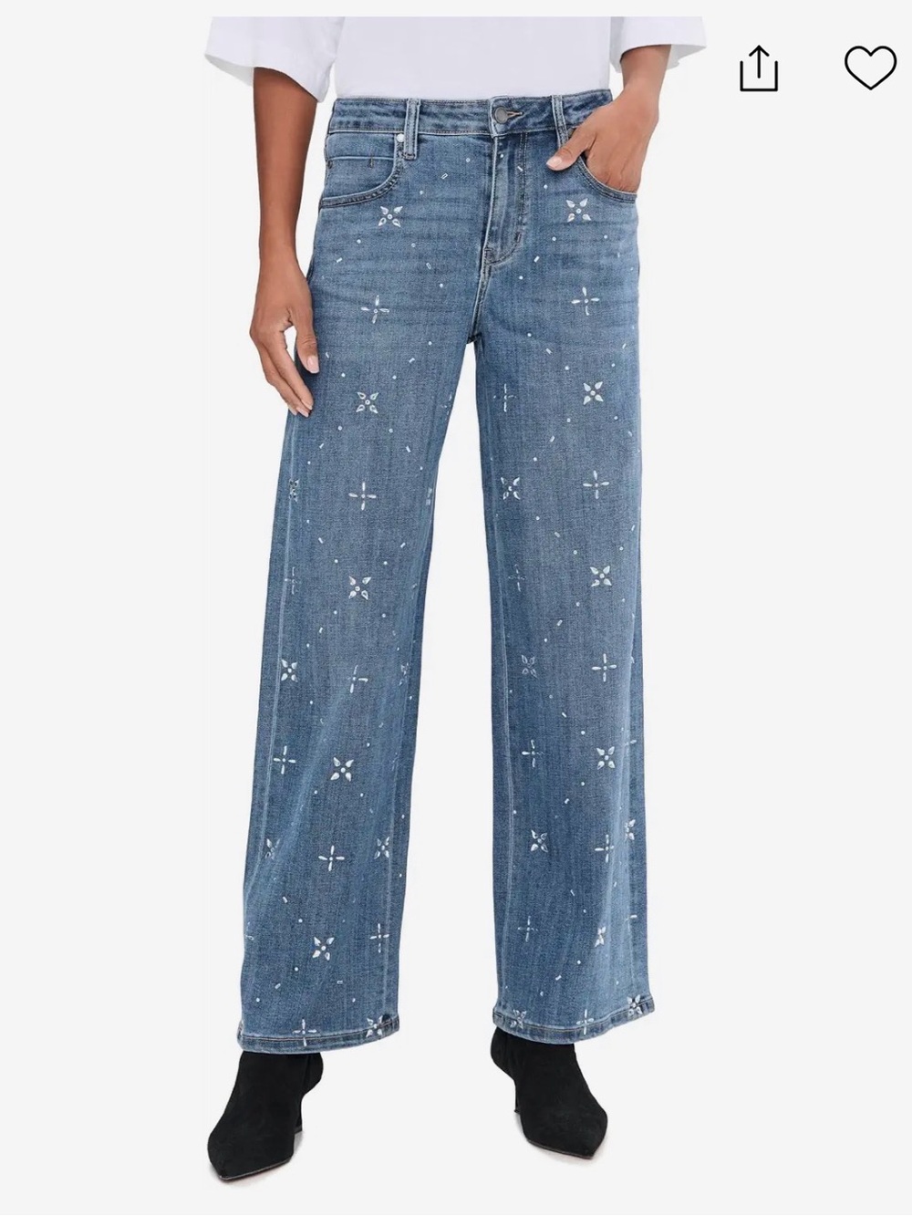 Liverpool LA: stride wide leg jean in color opulent oasis
